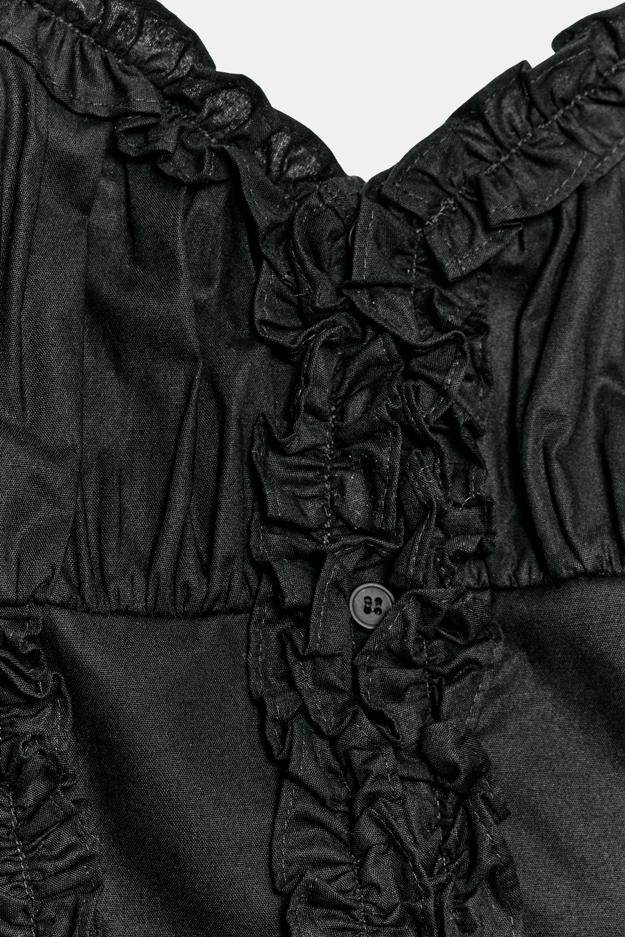 POLKA DOT RUFFLED POPLIN TOP